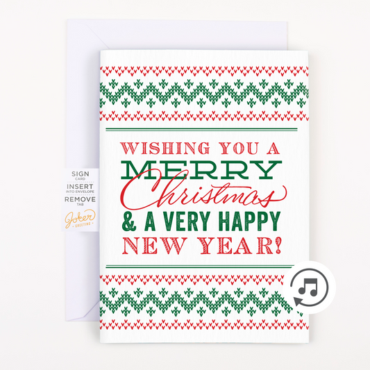 Endless Musical Greeting Card Jingle Bells with Glitter Bomb