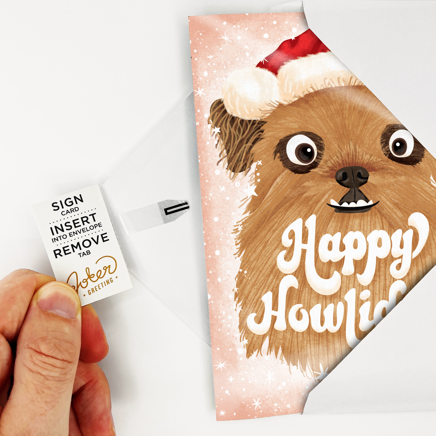 Endless Musical Greeting Card Dog Christmas With Glitter Bomb