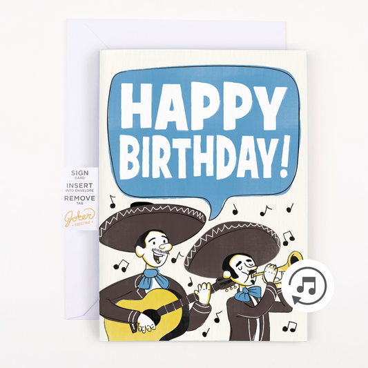 Endless Musical Greeting Card Mariachi Birthday With Glitter Bomb