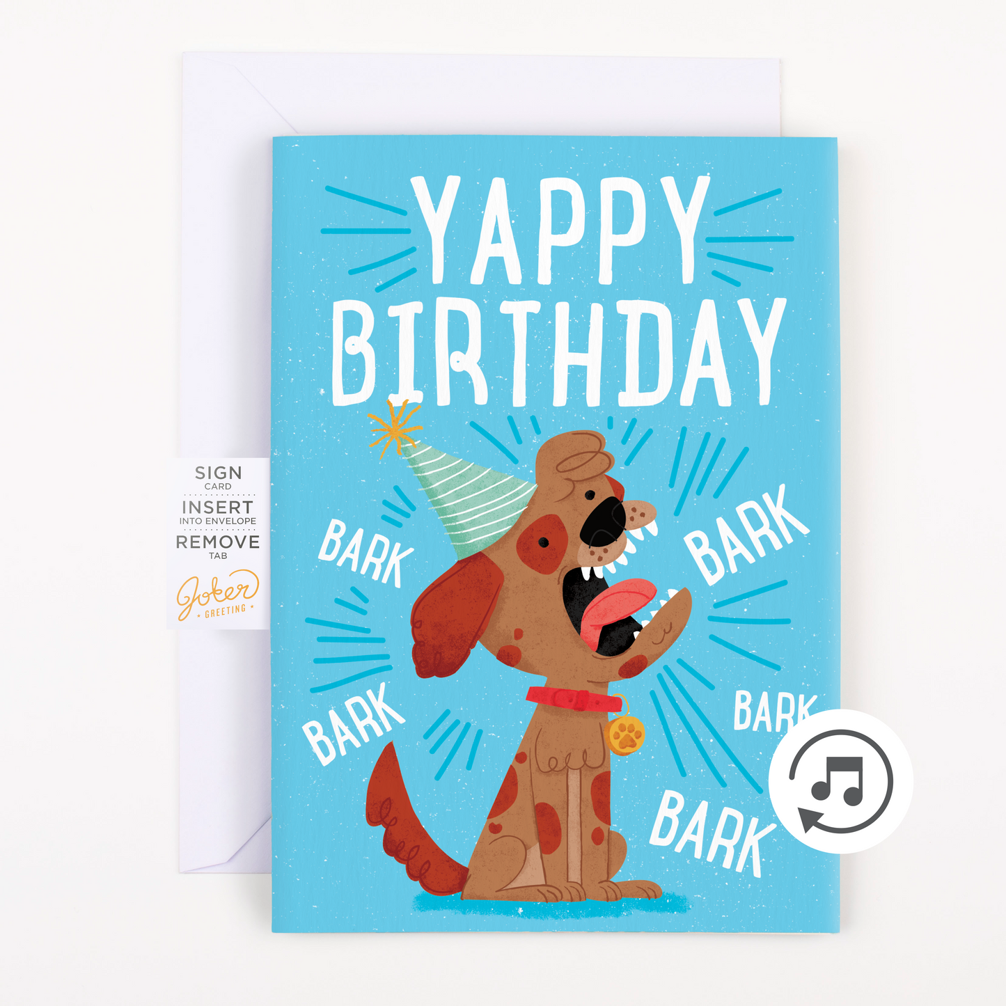 Endless Musical Greeting Card Barking Birthday With Glitter Bomb